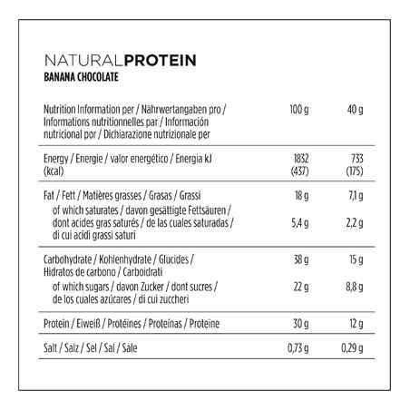 Φυσική μπάρα πρωτεΐνης 3x40g - σοκολάτα-μπανάνα