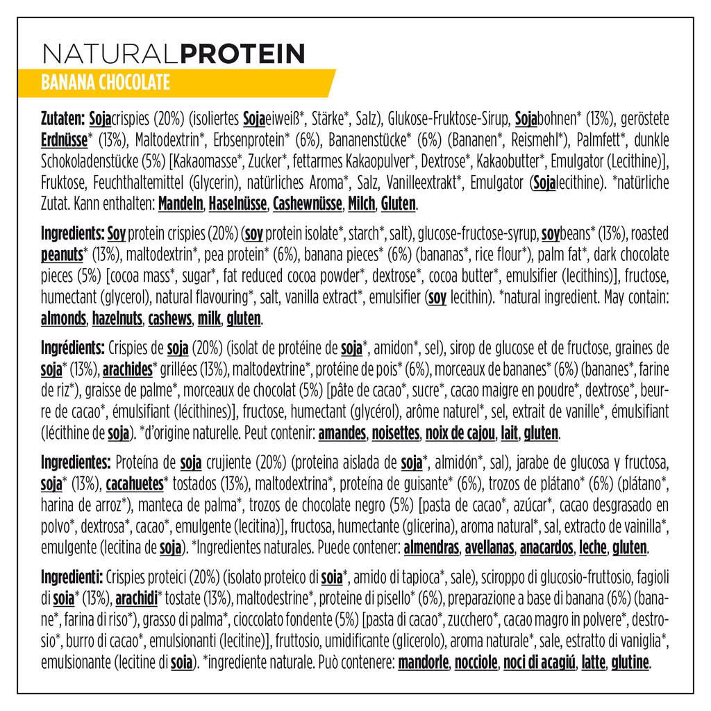 Proteinriegel Eiweißriegel Natural Protein Schoko/Banane 3 x 40 g