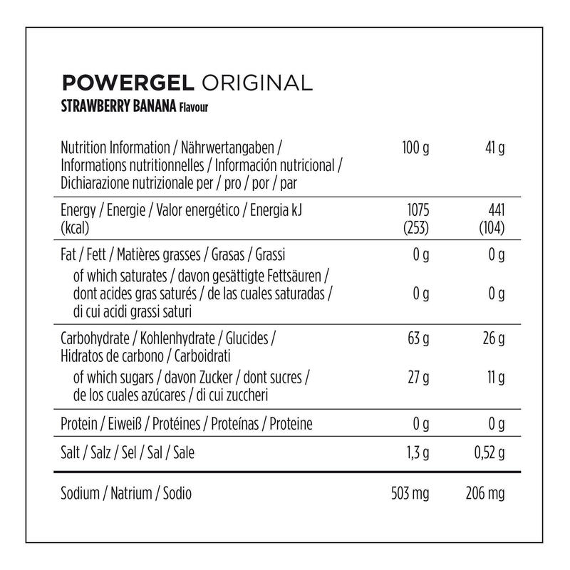 Energetický gel Power Gel jahodovo-banánový 4 × 41 g