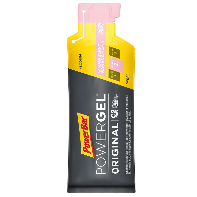 Energiegel Powergel aardbei/banaan 4x41 g