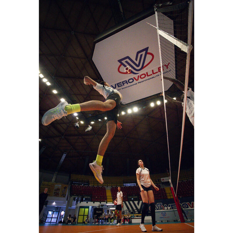 Calçado de Voleibol FIT para Praticantes Regulares Branco/Amarelo