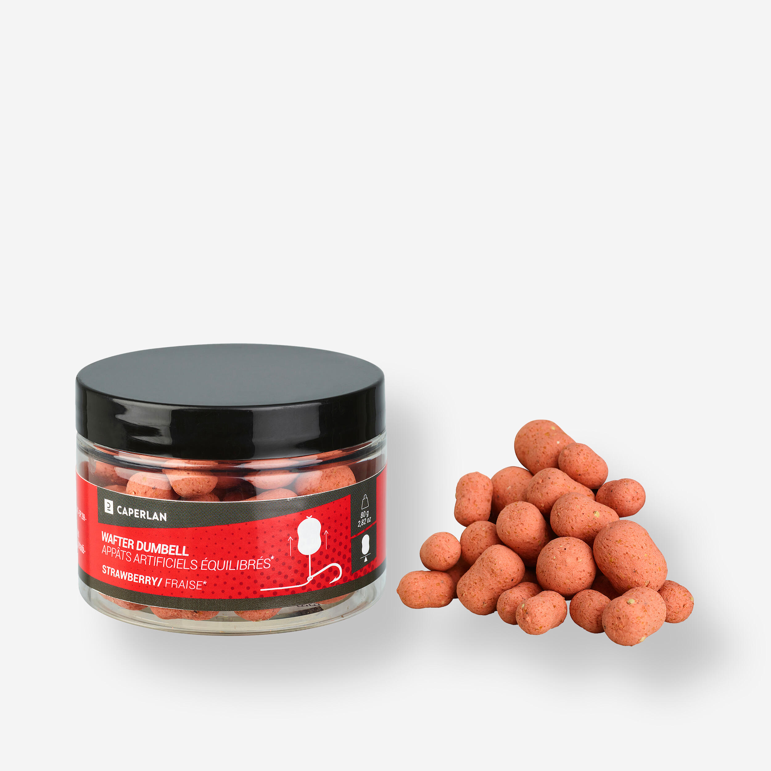 CAPERLAN Dumbell wafter Strawberry for carp fishing