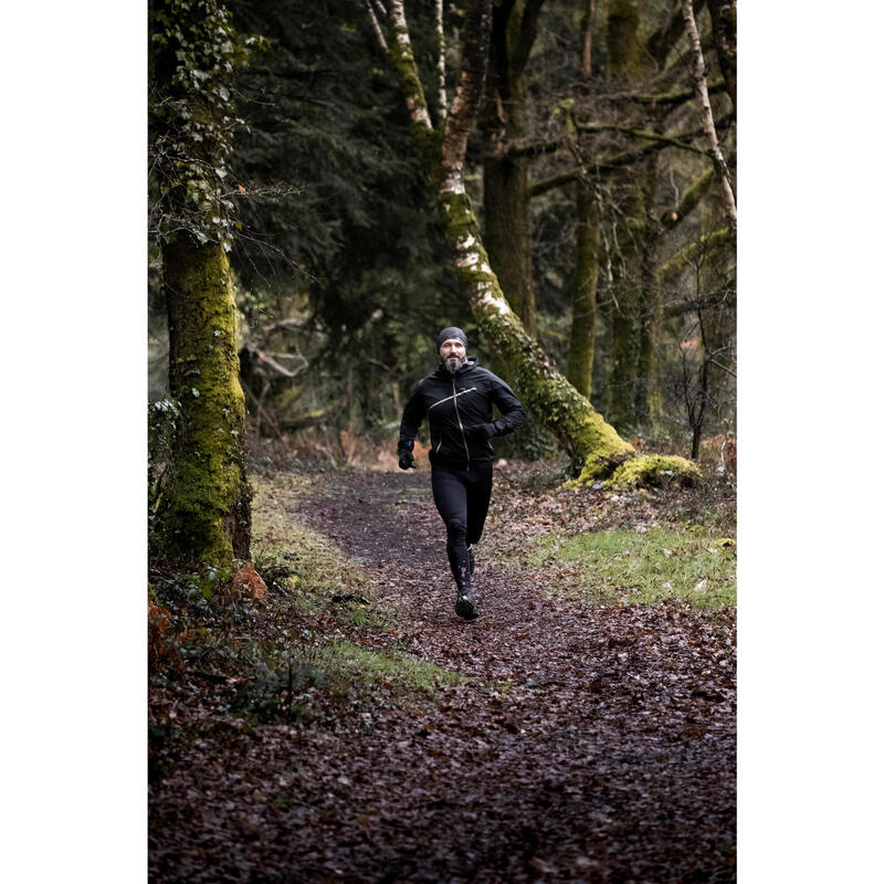 Men's Trail Running Tights - embossed black