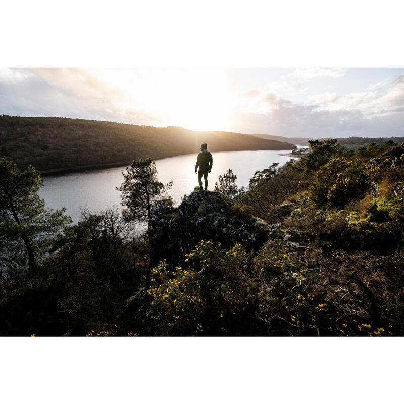 Colanți Alergare Trail Running Emboss Negru Bărbați 