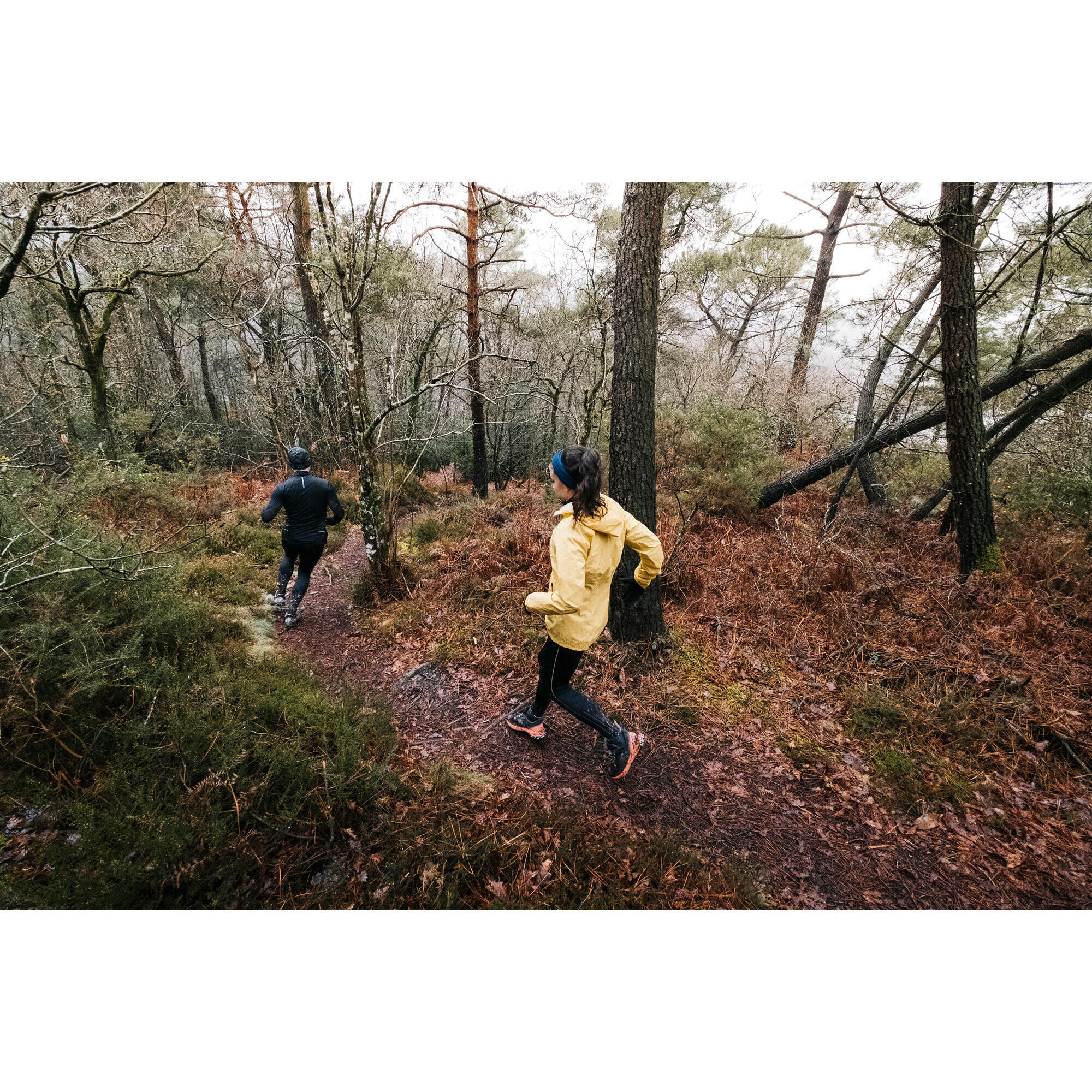 WOMEN'S LONG TRAIL RUNNING LEGGINGS EMBOSS BLACK BRONZE