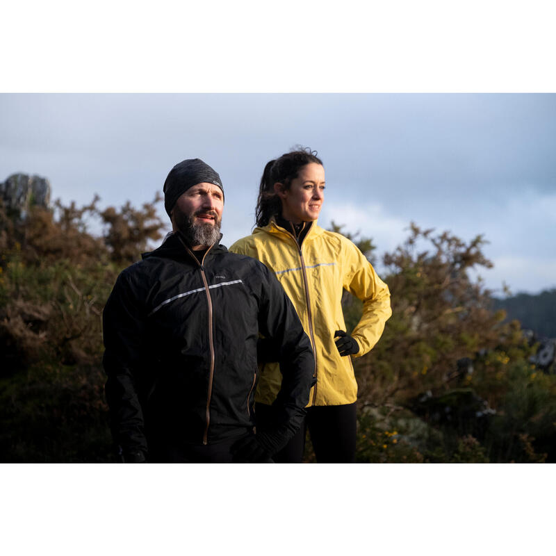 Jachetă Impermeabilă Alergare Trail Running Negru Bărbaţi 