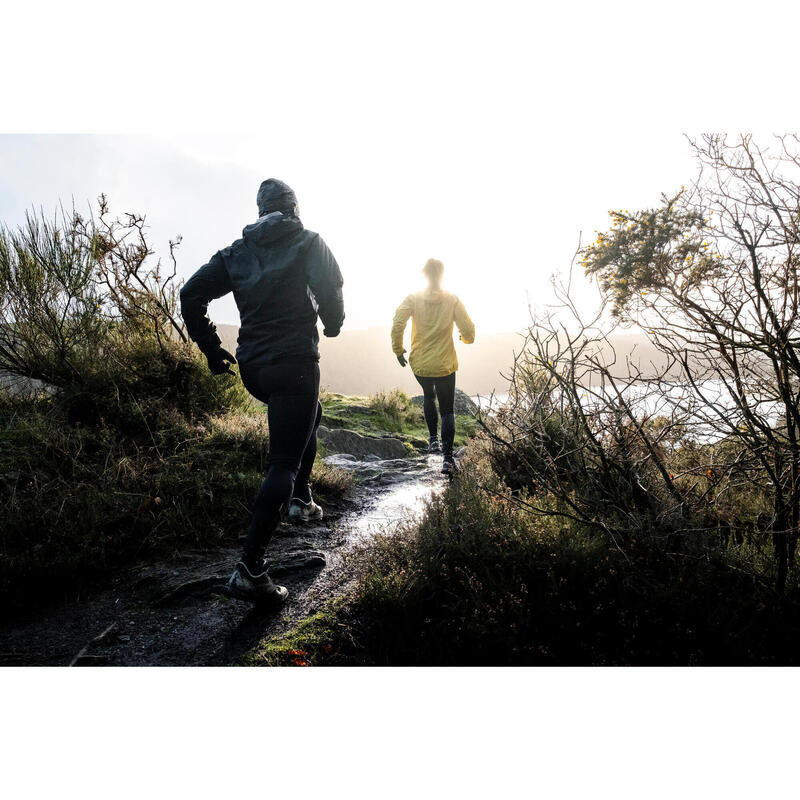 CASACO IMPERMEÁVEL TRAIL RUNNING HOMEM PRETO/BRONZE