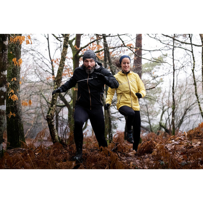 Veste imperméable de running & trail running Homme - KIPRUN Run 500 Rain Noire