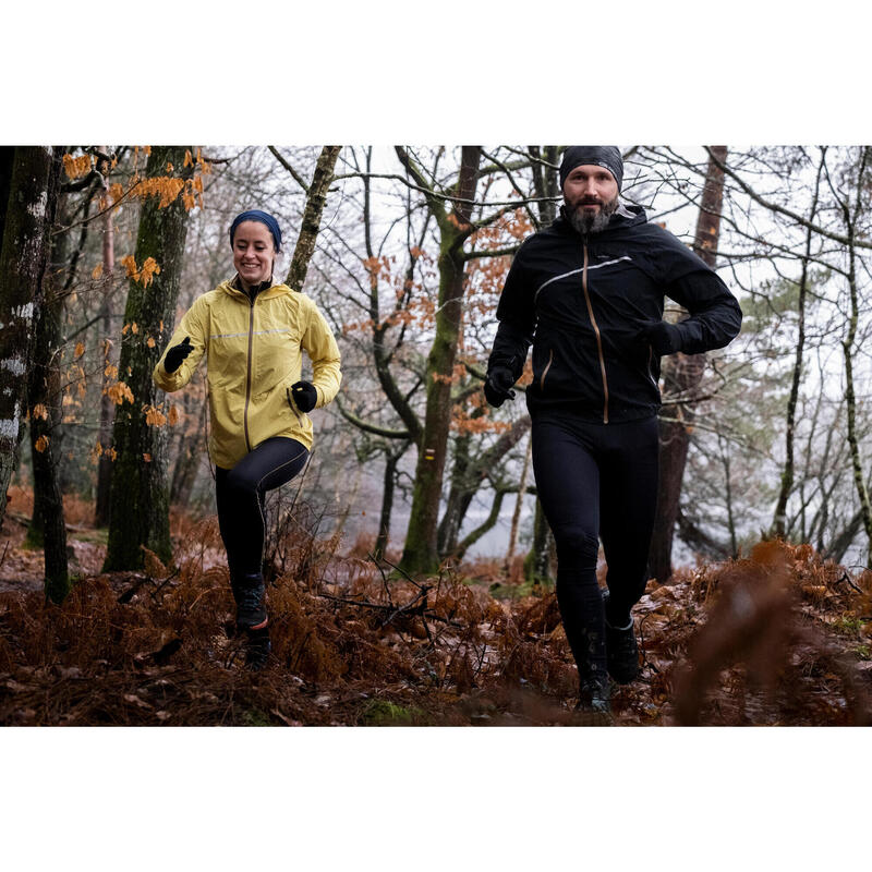 Veste imperméable de running & trail running Femme - KIPRUN Run 500 Rain Jaune