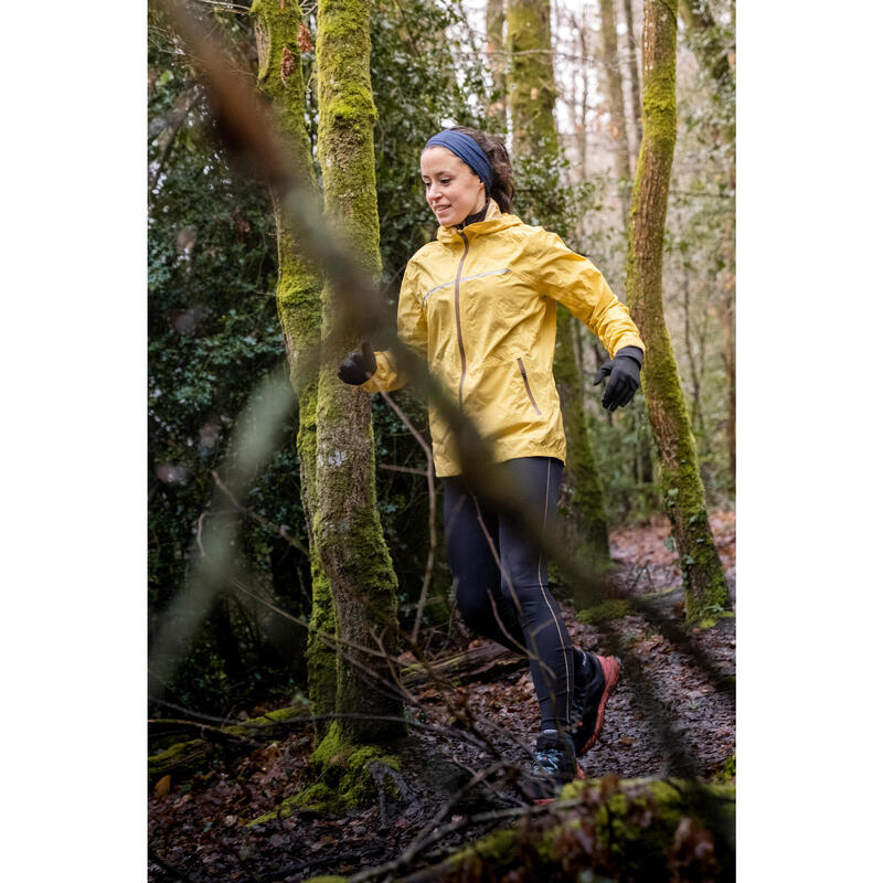 Women's Trail Running Tights - embossed black
