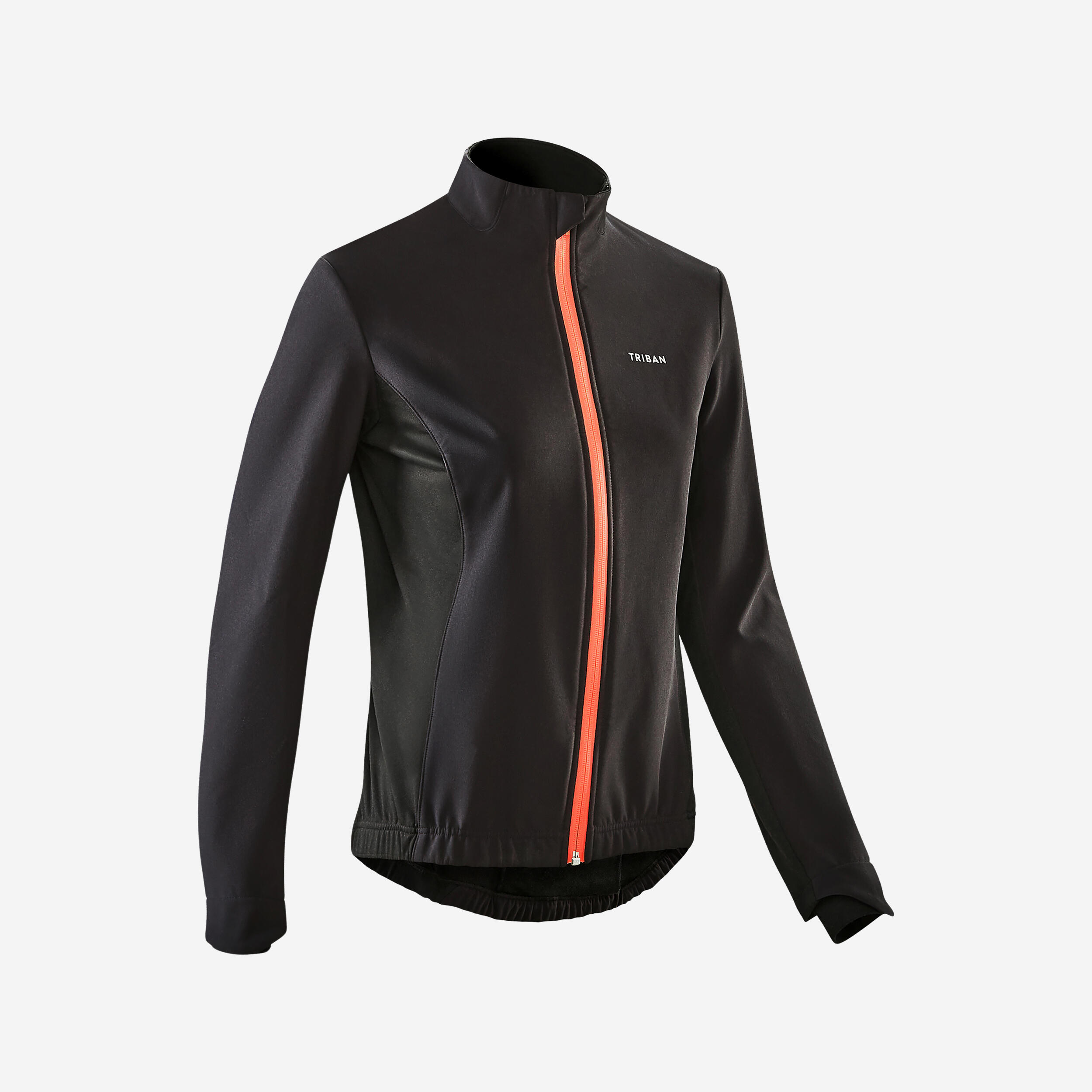 Women's Winter Road Cycling Jacket 100 - Black 1/4