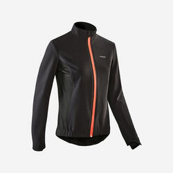 Chaqueta Ciclismo Carretera 100 Mujer Negro Invierno