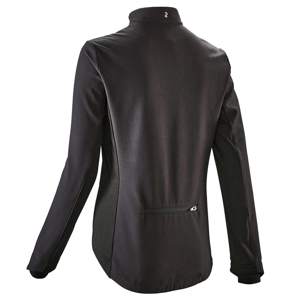 CHAQUETA PARA BICICLETA MUJER 100 NEGRA