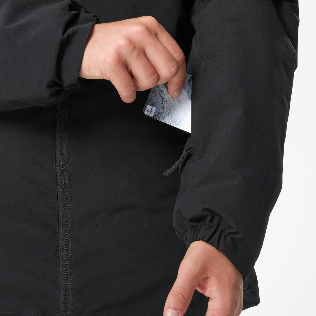 Veste de ski chaude et imperméable femme, 100 noir