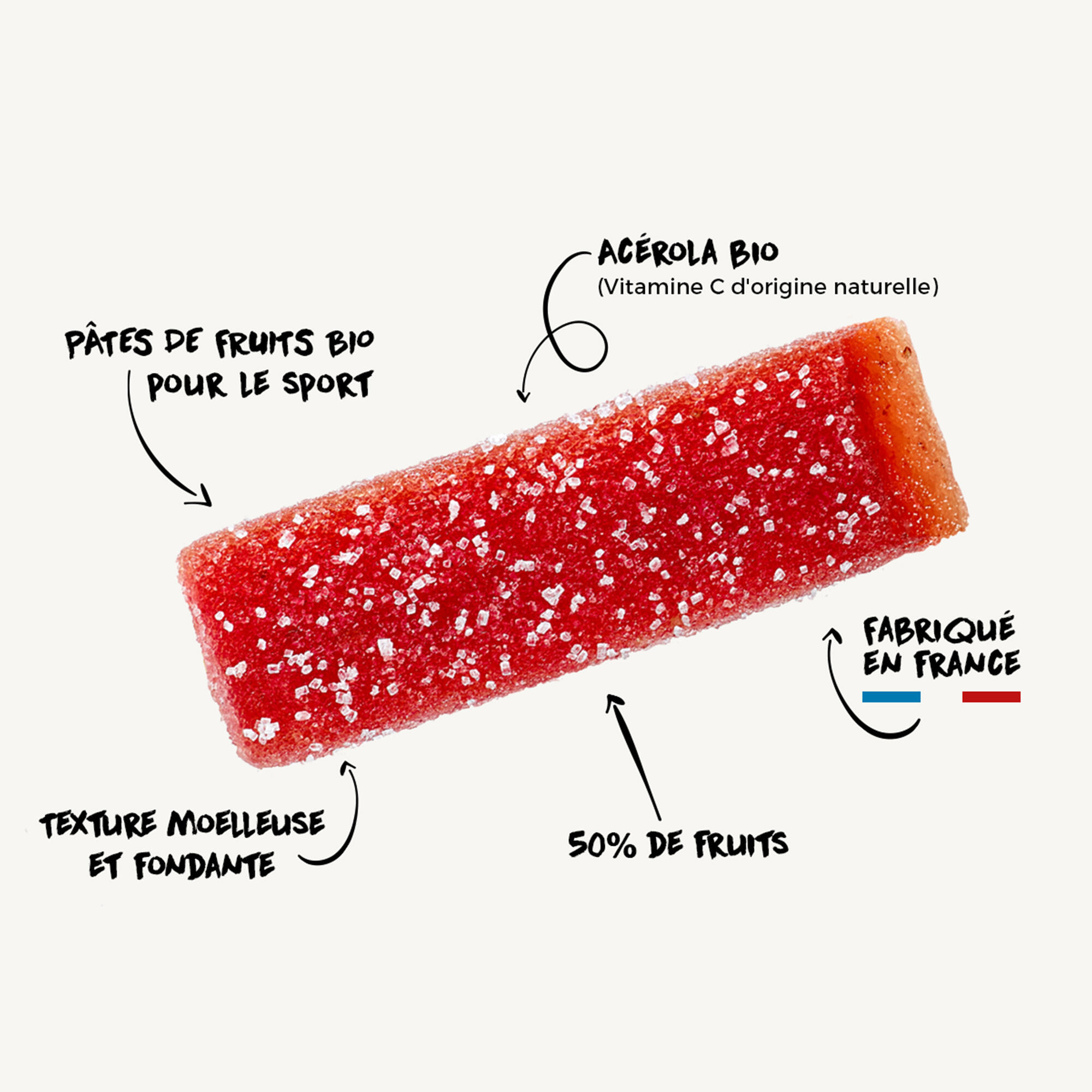 Overstims Pâtes de fruits bio fraise - 4x25g 2/10