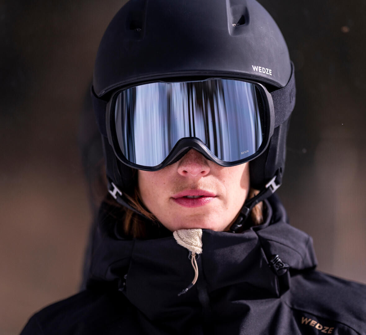 woman wearing ski goggles