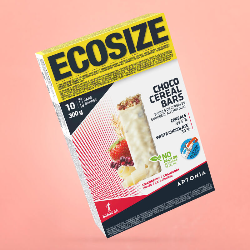 BARRE DE CÉRÉALES ECOSIZE ENROBÉE CHOCOLAT/FRUITS ROUGES 10X30G