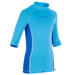 TOP anti-UV Manches Courtes Enfant Ride Bleu