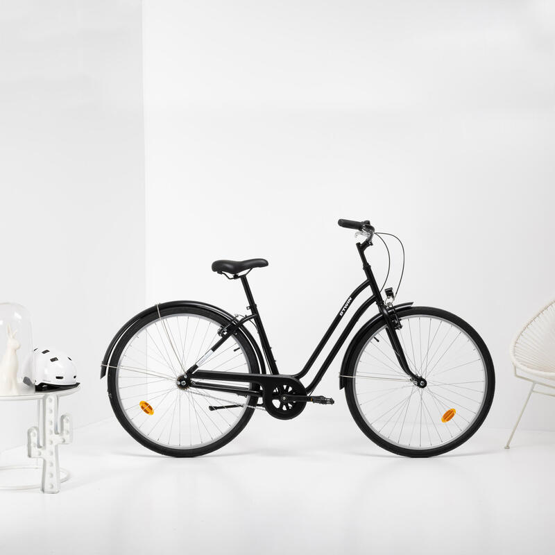 Městské kolo se sníženým rámem Elops 100 černé 