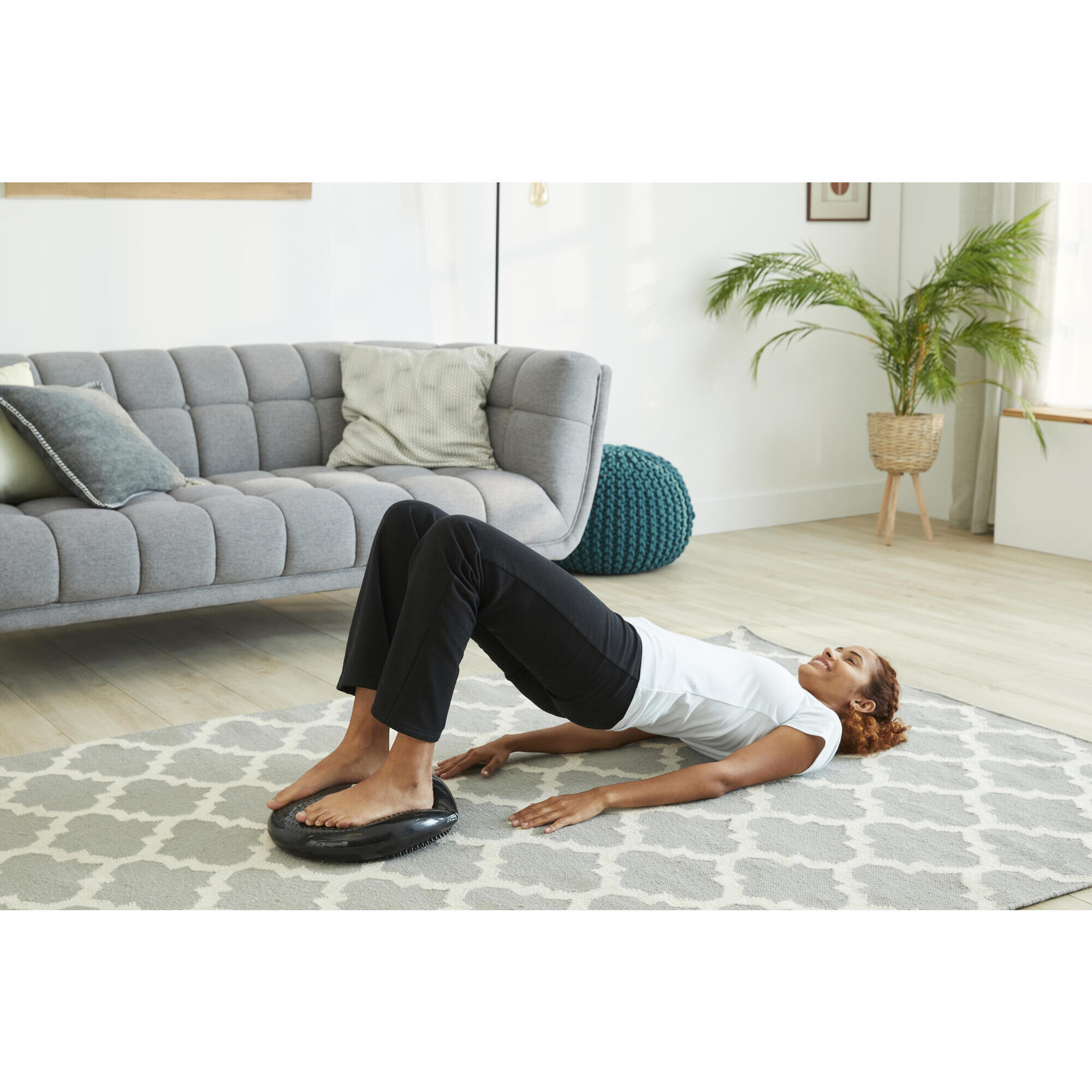 REVERSIBLE AND MODULAR FITNESS BALANCE CUSHION - BLACK