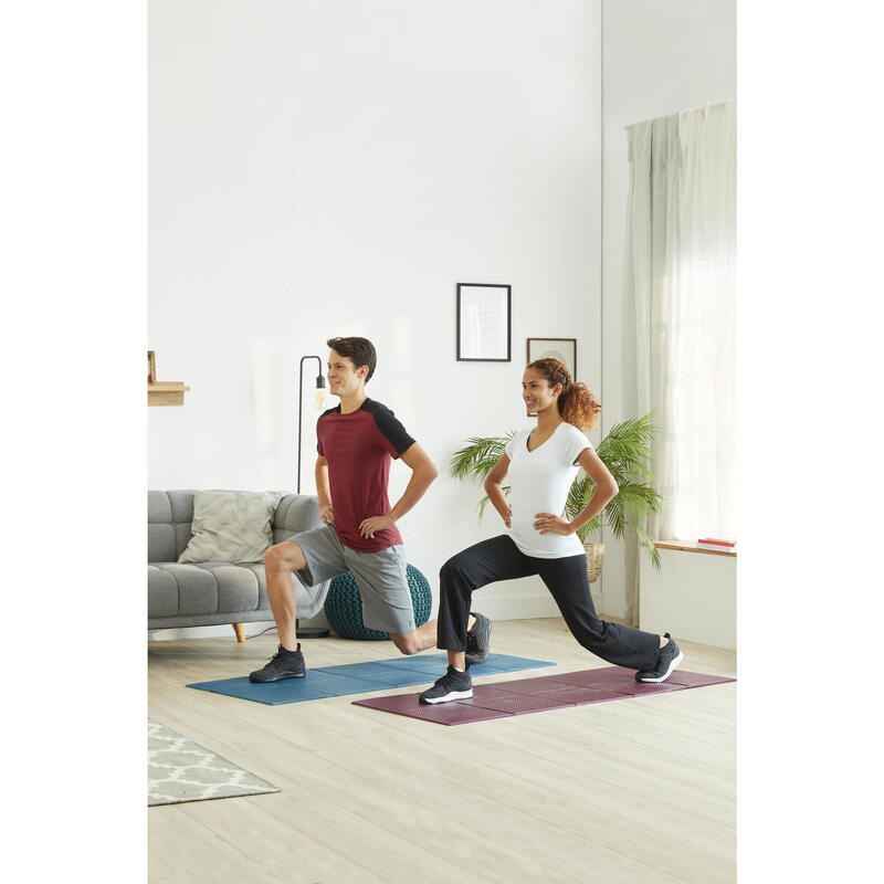 Tapis de fitness 100 pliable 160 cm x 58 cm x 7 mm bleu