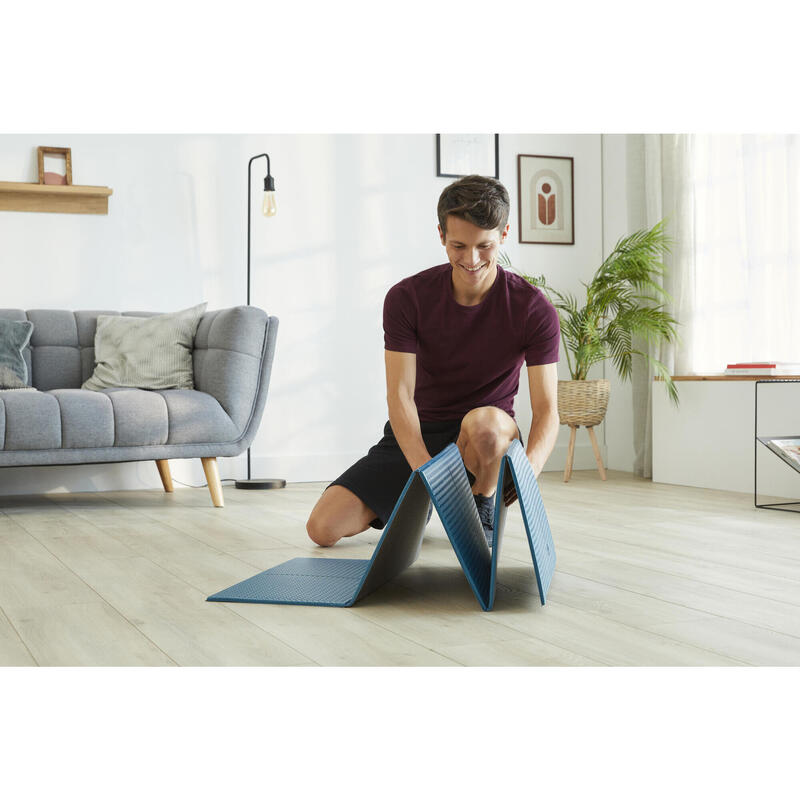 TAPETE DOBRÁVEL DE GINÁSTICA E PILATES 160 CM X 58 CM X 7 MM 100 AZUL