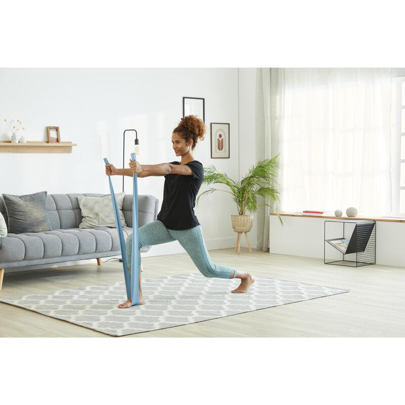 Elastico ginnastica Pilates 100 LIGHT resistenza 2 Kg azzurro