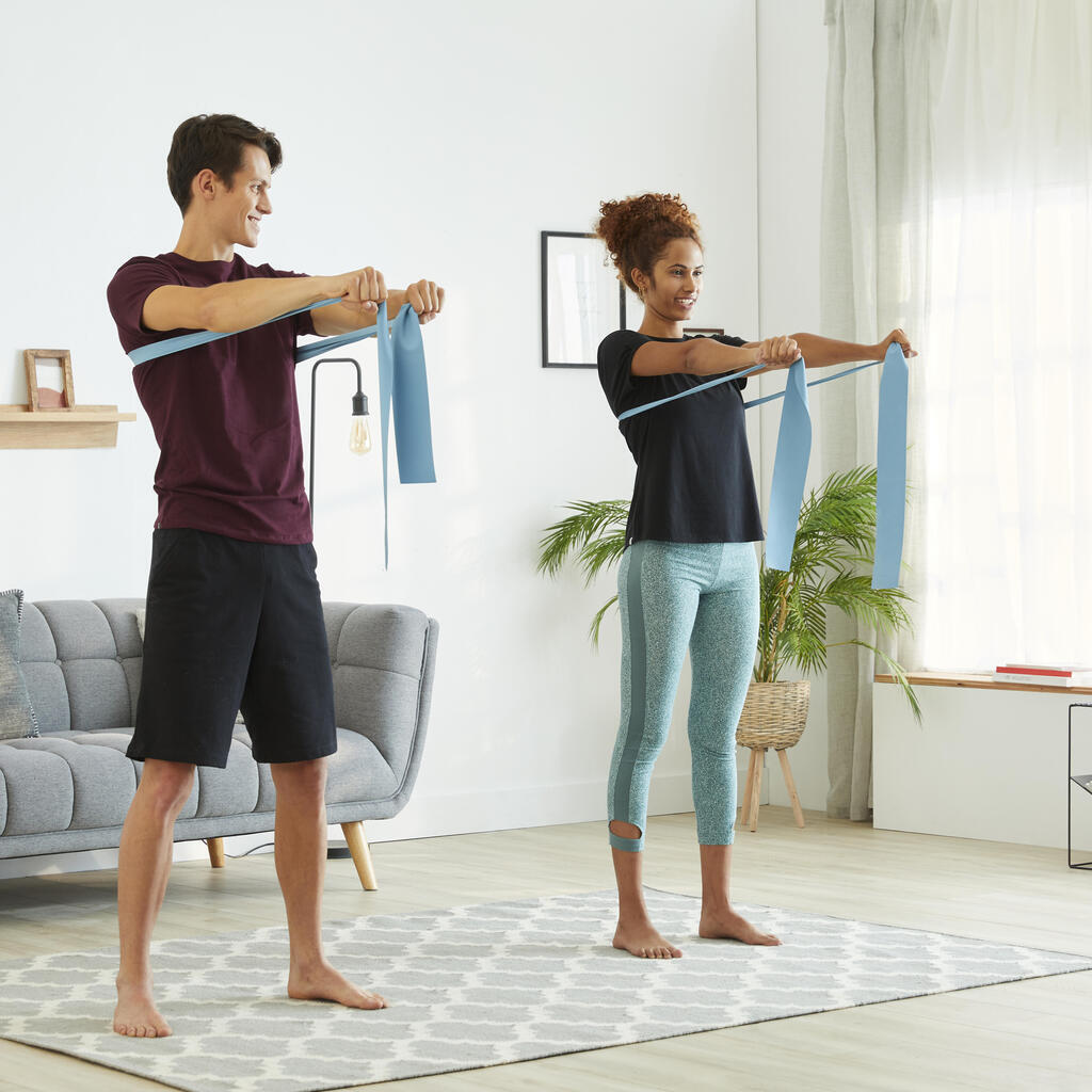 BANDE ÉLASTIQUE PILATES RÉSISTANCE 2 KG - BLEU