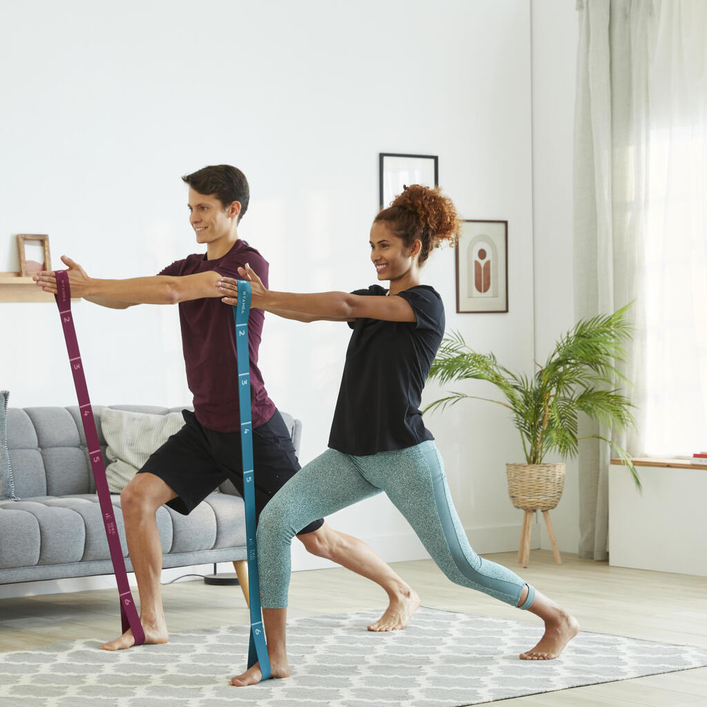 BANDE ÉLASTIQUE FITNESS RÉSISTANCE 7 KG TEXTILE - BLEU