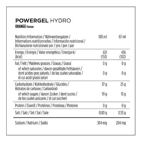 Gelis „Hydrogel Energy“, 67 ml, apelsinų skonio