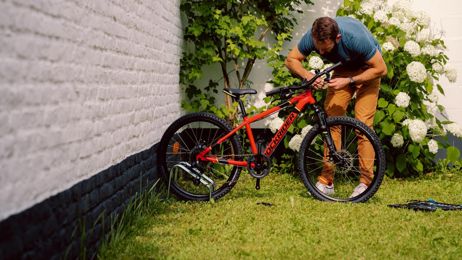Bicicletă MTB ROCKRIDER 24 inch 900 Roșu