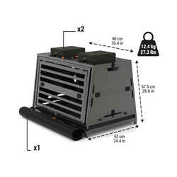 Folding Transport crate for 1 dog Aluminium 900