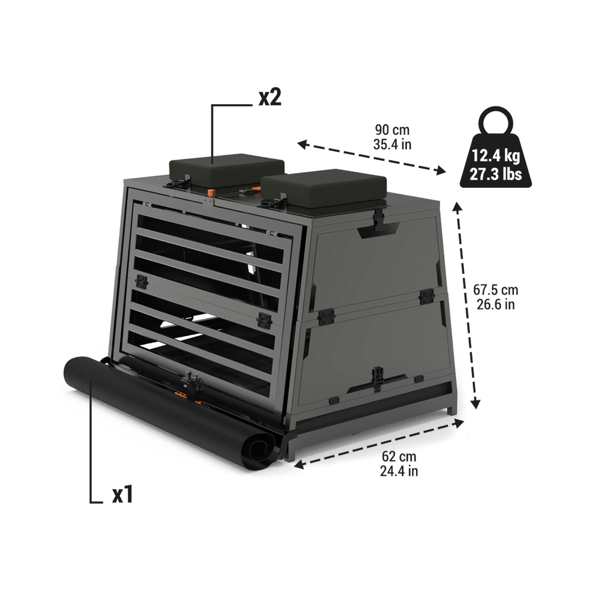 Foldable transport crate for 1 aluminium dog 900