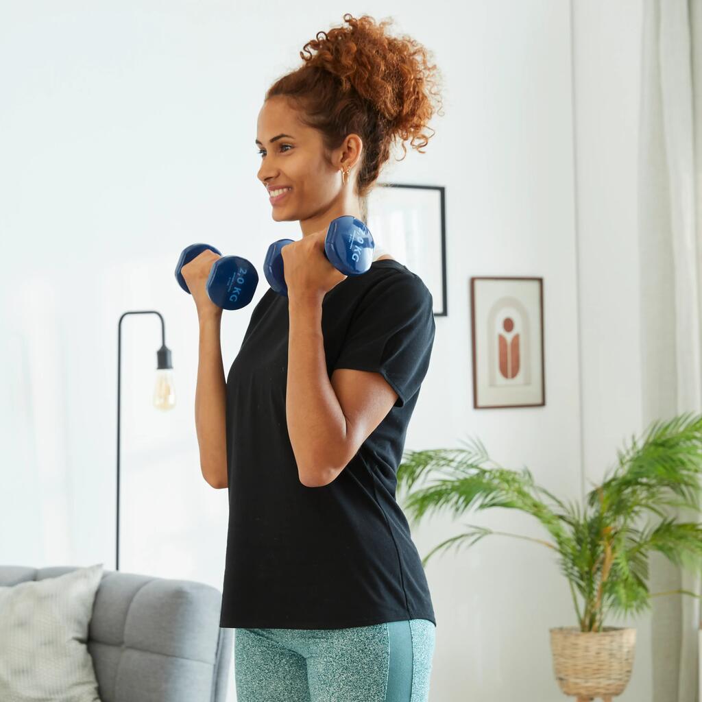 PAIRE D'HALTÈRES FITNESS 2*2 KG - BLEU MARINE