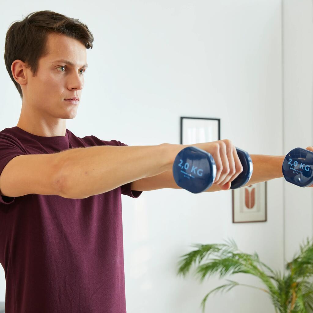 PAIRE D'HALTÈRES FITNESS 2*2 KG - BLEU MARINE