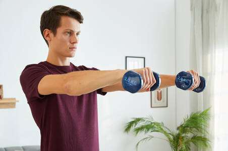 Fitness 2 kg Dumbbells Twin-Pack - Navy Blue