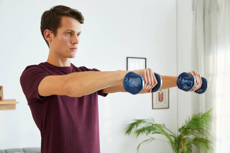 Fitness 2 kg Dumbbells Twin-Pack - Navy Blue