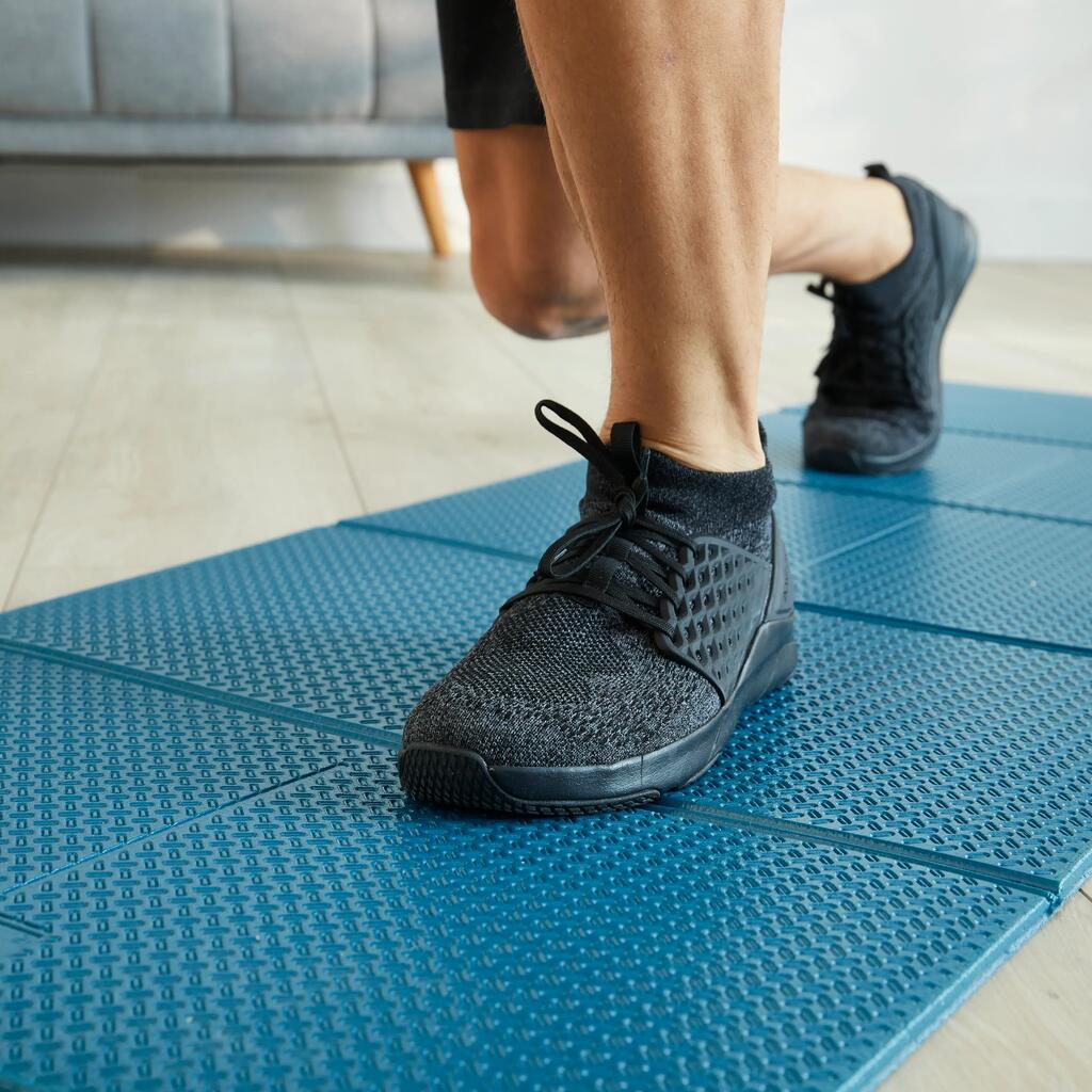 Tapis de fitness pliable épaisseur 7 mm, bleu