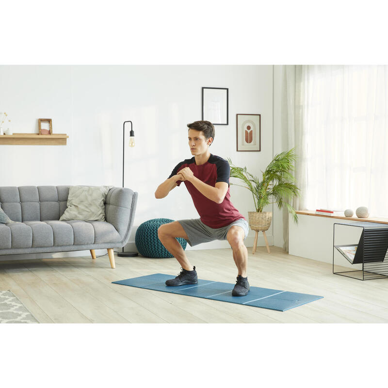 FITNESSMAT 100 OPVOUWBAAR 160 CM X 58 CM X 7 MM BLAUW