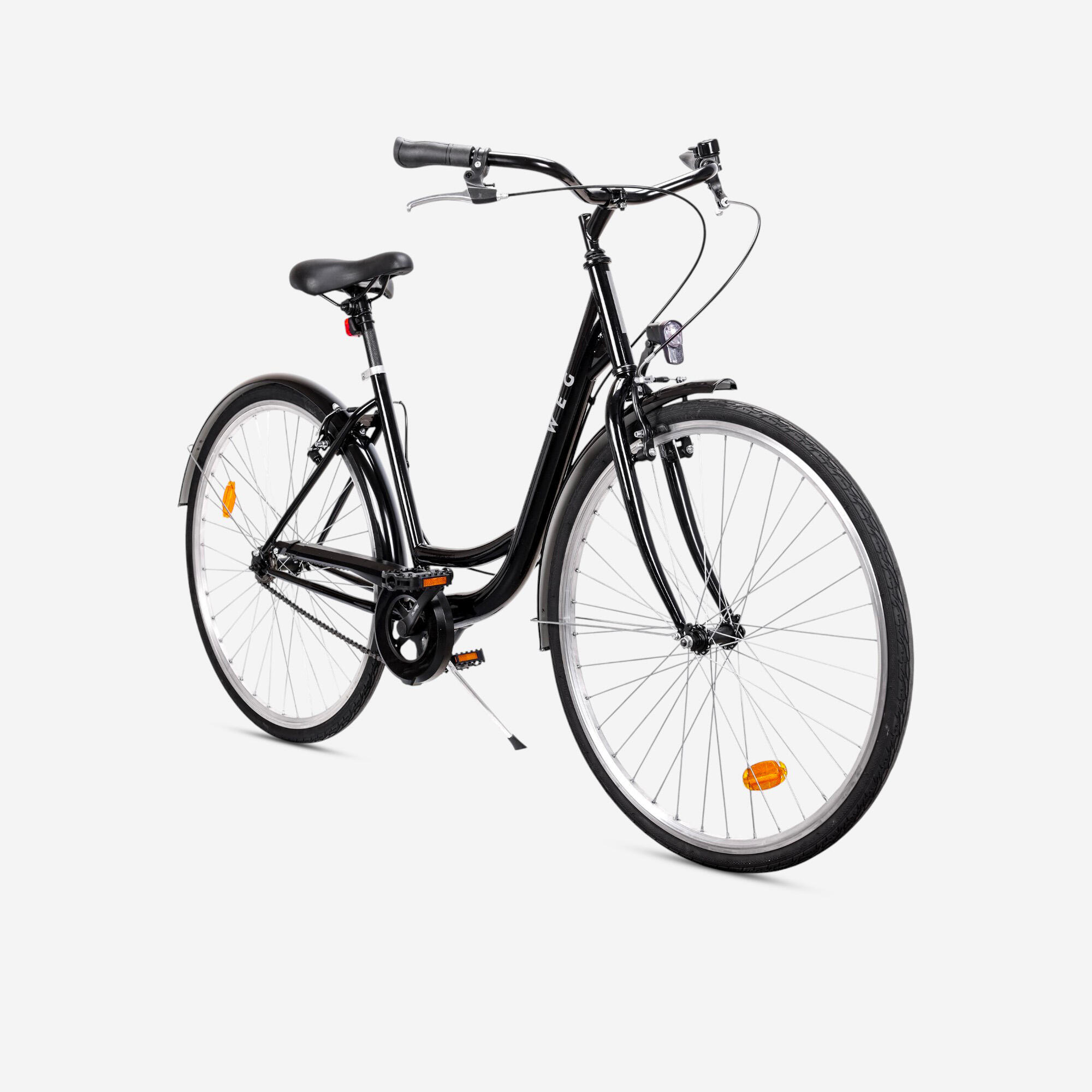 DECATHLON bici da città WEG telaio basso 28" nera monovelocità.