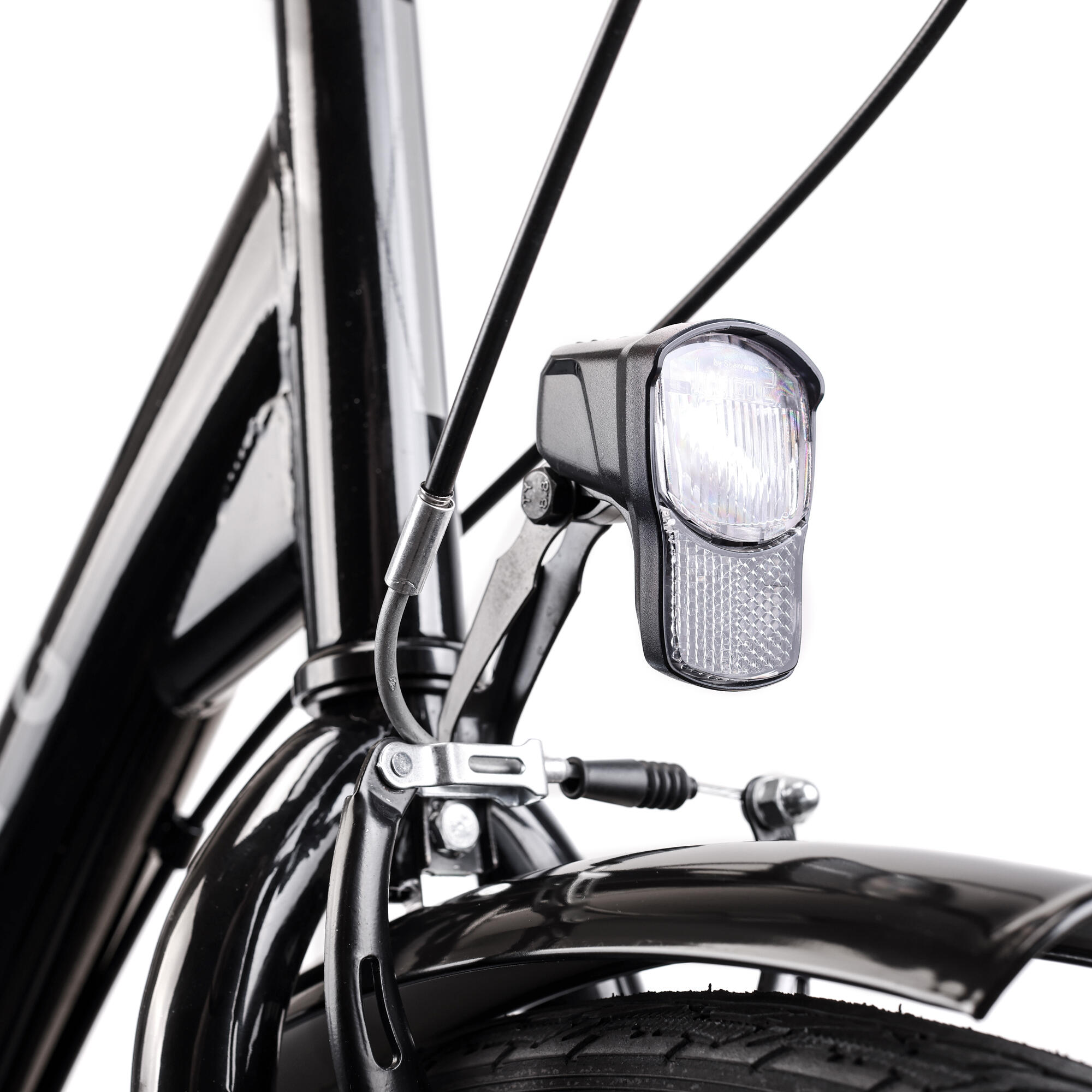 Stadsfiets WEG 28 inch met laag frame, zwart, single speed 8/8