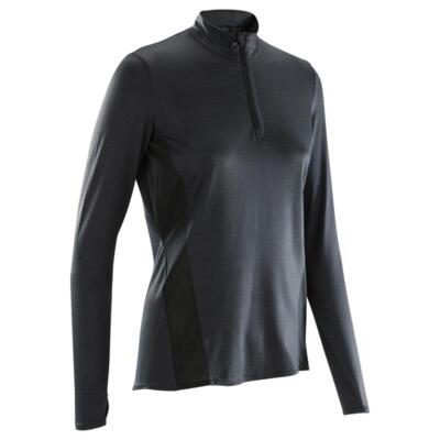 Maglia manica lunga running donna RUN 100 DRY nera