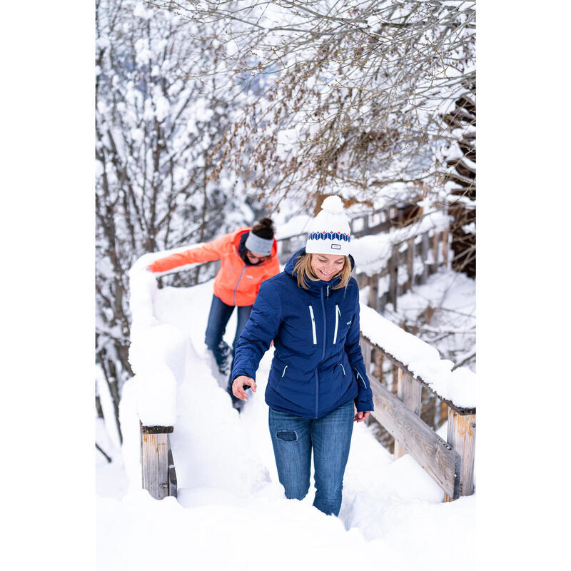 WARME DONSJAS VOOR SKIËN DAMES - 900 WARM MARINEBLAUW