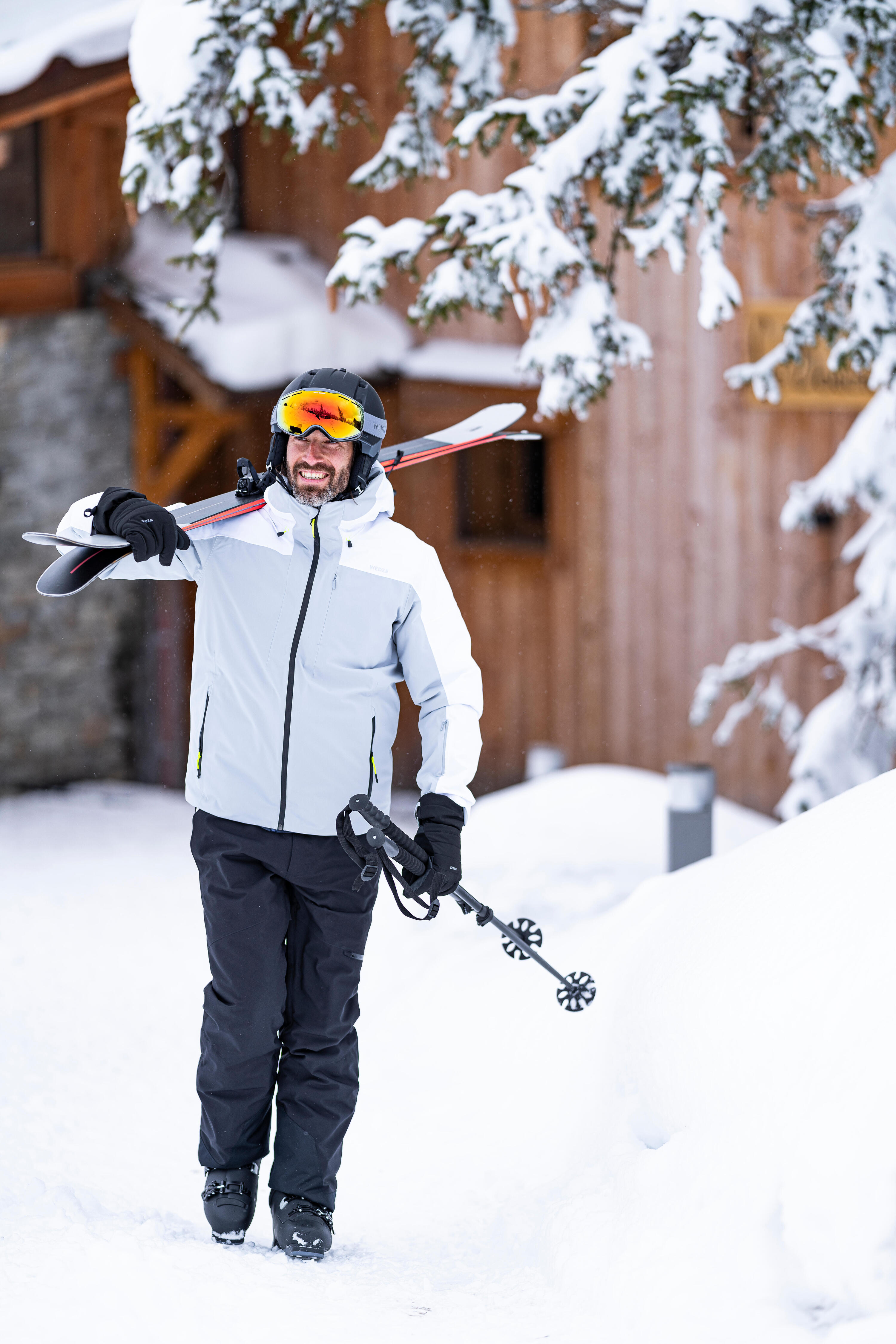 Men’s Warm Ski Jacket 500 - Grey/White 2/10