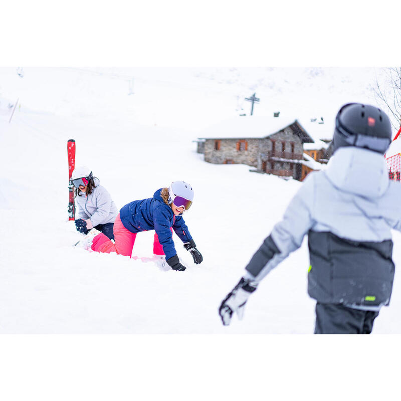 Skijacke Kinder wattiert sehr warm wasserdicht - 180 grau 