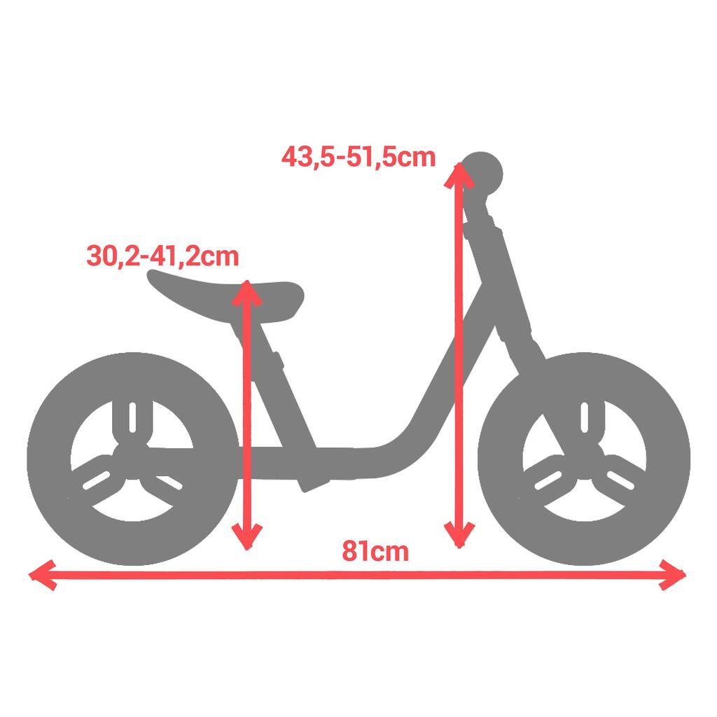 Belo-crni bicikl bez pedala RUNRIDE 100 za decu (10 inča)