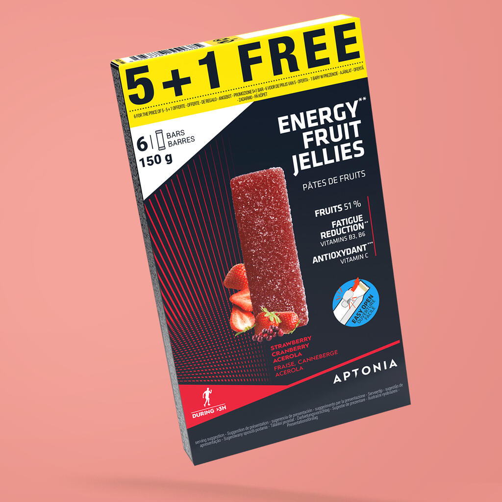 Energy fruit jellies strawberry cranberry acerola 5x25g + 1 free