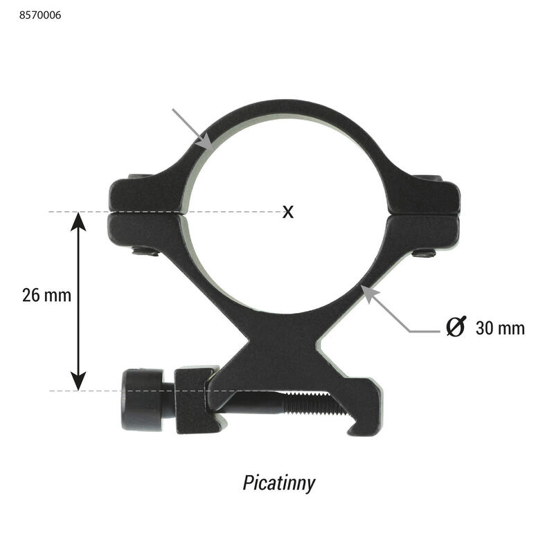 Anillas Visor Abrazadera 30 MM Montaje Medio Compatible Weaver