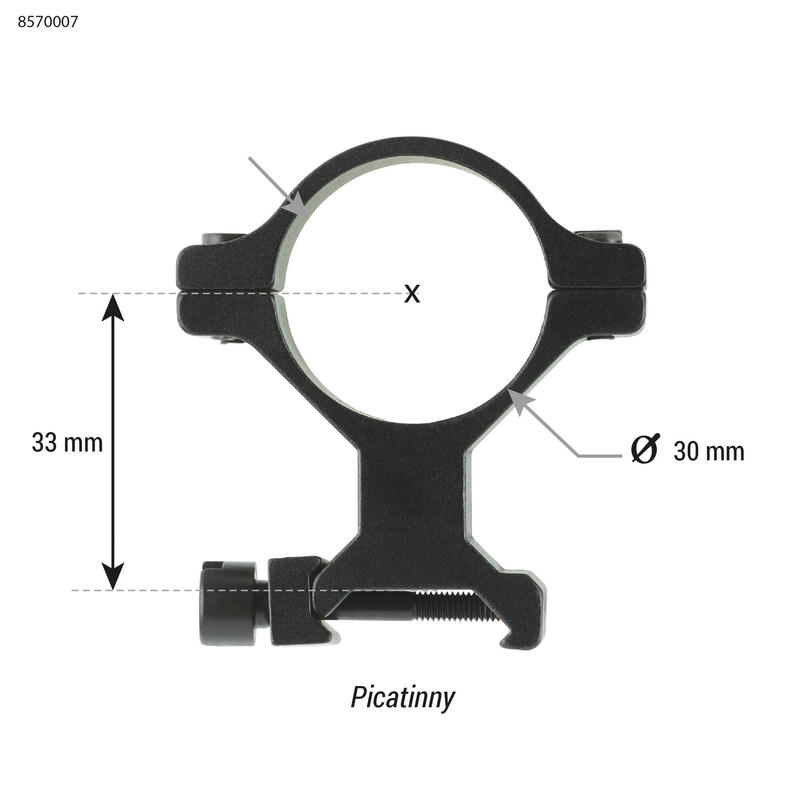 Anillas Visor Abrazadera 30 mm Montaje Alto Compatible Base Weaver