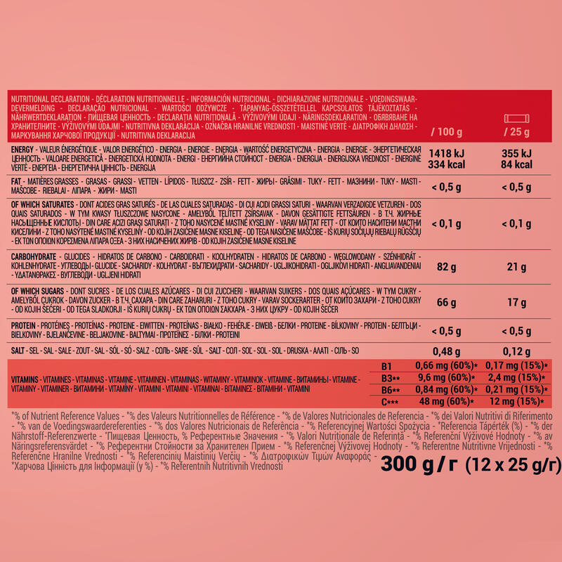 Gelatine di frutta energetiche ECOSIZE fragola-cranberry-acerola 12x25 g